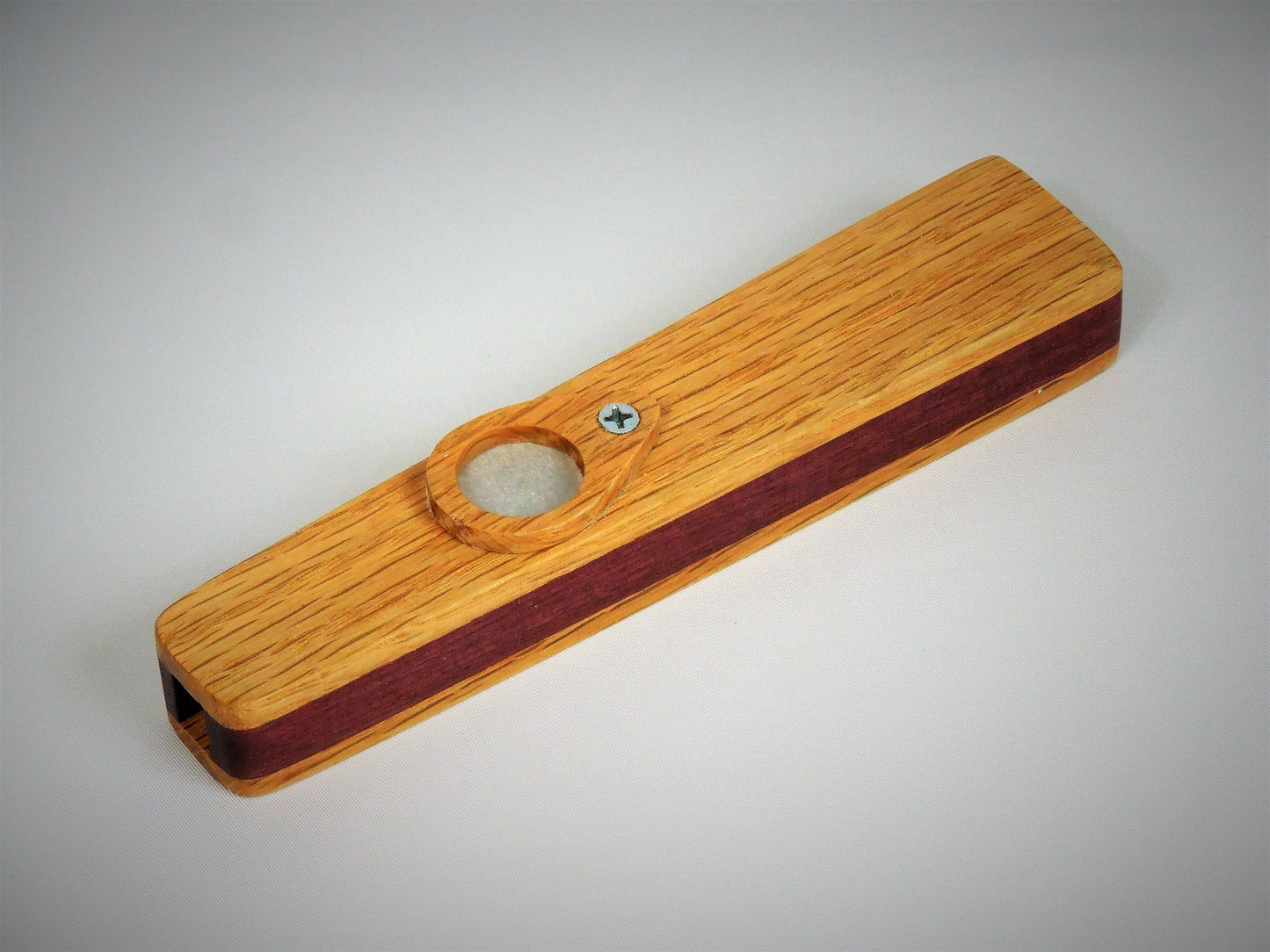 Handcrafted Red Oak Kazoo: Purpleheart Accents