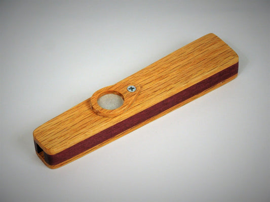 Handcrafted Red Oak Kazoo: Purpleheart Accents