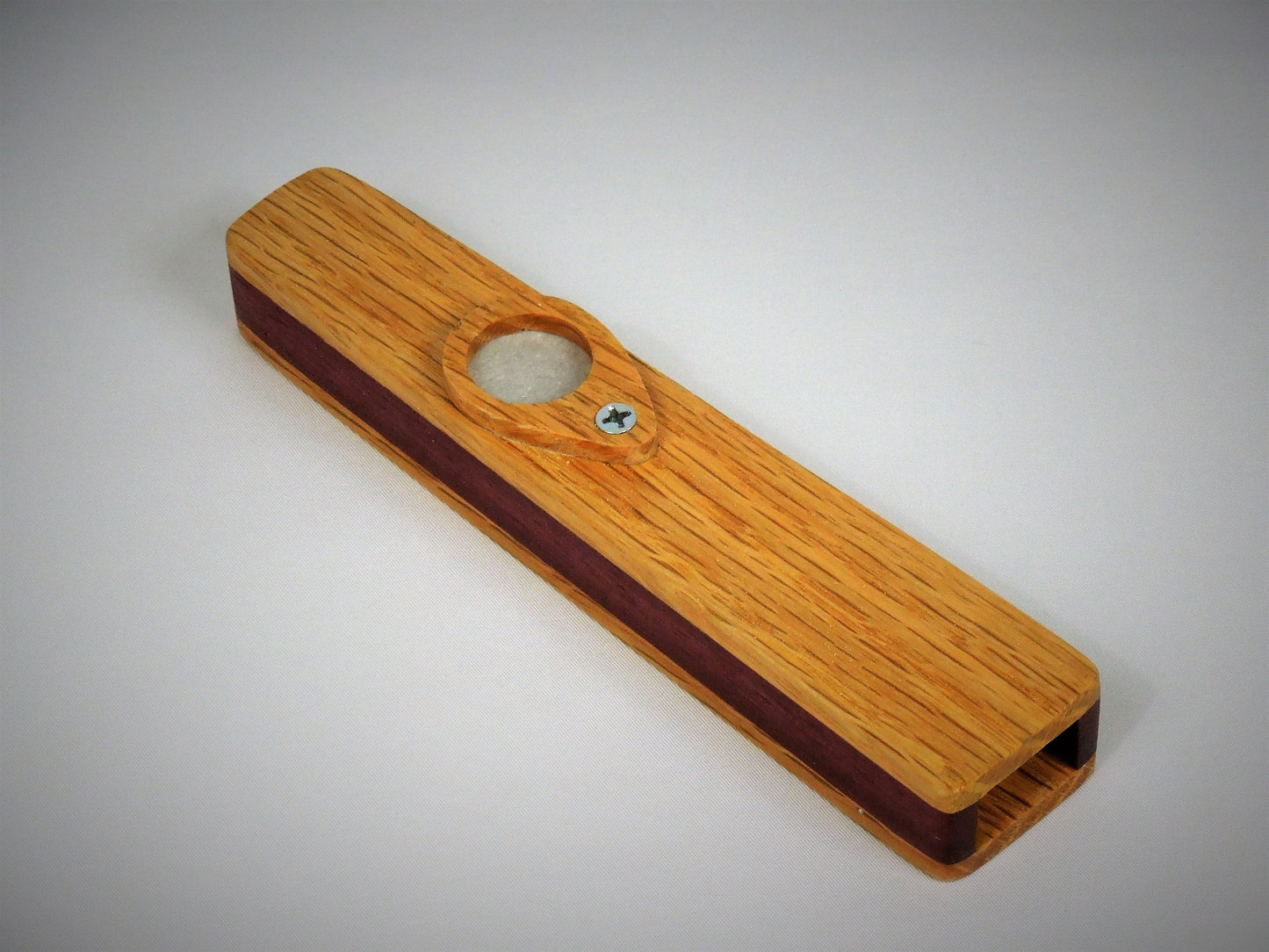 Handcrafted Red Oak Kazoo: Purpleheart Accents