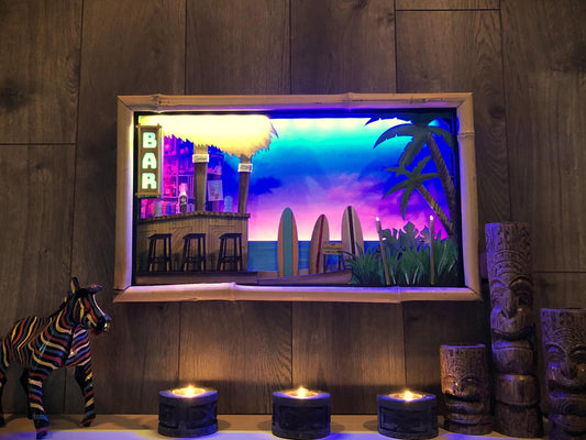 Beach Bar Diorama Wall Decor